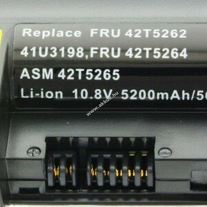 Helyettesítő akku Lenovo ThinkPad R61 sorozat R400 sorozat T61 sorozat 5200mAh kép
