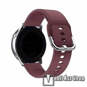 Okosóra szíj - szilikon - BORDÓ - 123mm + 85mm hosszú, 22mm széles - HUAWEI Watch GT 3 46mm / GT 3 Pro 46mm / Watch 3 46mm / Watch 3 Pro 48mm / SAMSUNG Watch3 45mm / Xiaomi Watch S2 / Amazfit GTR 4 46mm kép