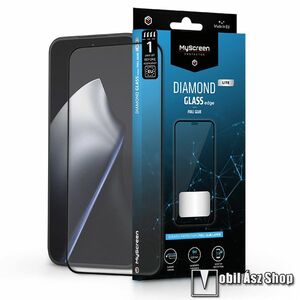 Xiaomi 15T, 15T Pro, Myscreen Diamond Glass Lite Edge előlapvédő karcálló edzett üvegfólia, 9H, 0.33 mm, A teljes felületén tapad, a teljes kijelzőt védi, Fekete kép