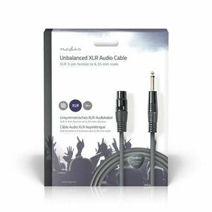 Nedis coth15120gy100 félprofi audio kábel, 6, 35mm mono jack dugó... kép