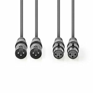 Nedis coth15030gy30 félprofi xlr audio kábel, 2 x xlr 3p dugó - 2... kép