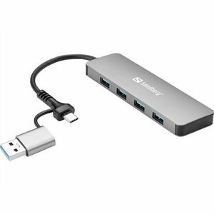 Sandberg hub és elosztó, usb-c/a to 4xusb 3.0 hub 136-63 kép