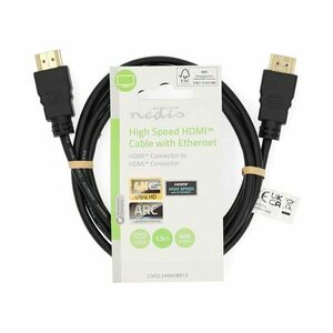 Nedis cvgl34060bk150 ultra hd hdmi kábel, hdmi dugó - dugó, 4k@60... kép