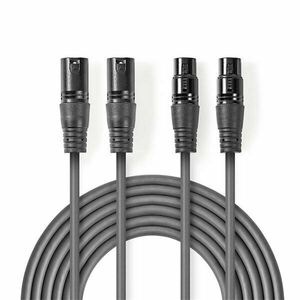 Nedis coth15030gy15 félprofi xlr audio kábel, 2 x xlr 3p dugó - 2... kép