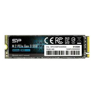 Silicon Power SSD - 512GB A60 (r: 2200MB/s; w: 1600 MB/s, NVMe 1.3... kép