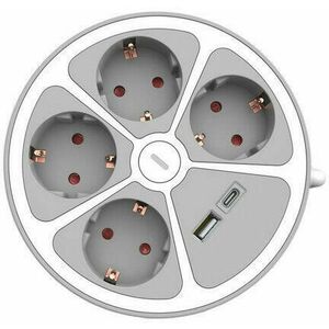 4 Plug + 2 USB 1, 4 m (560438) kép