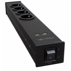 4 Plug + 2 USB Switch Black (PF-400USB) kép