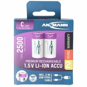 Ansmann 1313-0004 C (bébi méret) 1, 5V 2500mAh 2db/csomag Li-ion - A készlet erejéig kép