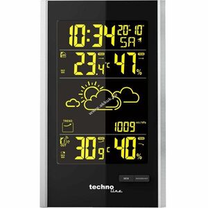 Technoline WS 9060 modern időjárás-állomás színváltó háttérvilágítással kép
