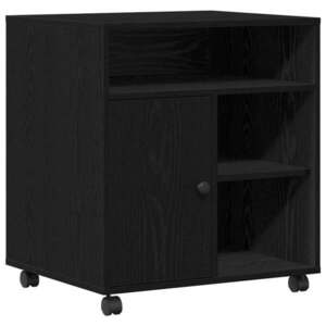 vidaXL Nyomtatóállvány tárolóval Musta tammi 60 x 50 x 67 cm Faanyag kép