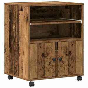 vidaXL Nyomtatóállvány tárolóval Öreg fa 60 x 48 x 74 cm Faanyag kép