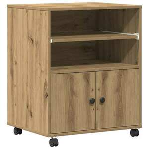 vidaXL Nyomtatóállvány tárolóval Artisan tölgy 60 x 48 x 74 cm Faanyag kép