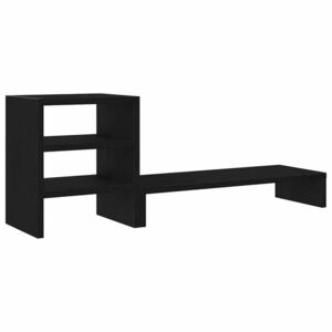 vidaXL fekete tölgy szerelt fa monitorállvány asztali rendszerezővel kép