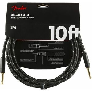 Fender Deluxe Series 10' Instrument Cable Black Tweed kép
