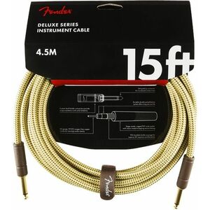 Fender Deluxe Series 15' Instrument Cable Tweed kép