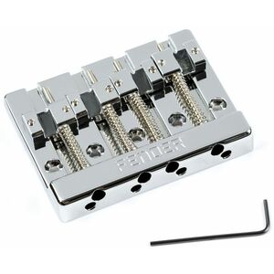 Fender HiMass 4-String Bass Bridge Assembly With Zinc Saddles, Chrome kép