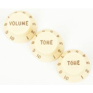 Fender Stratocaster Knobs, Aged White kép