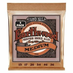 Ernie Ball 3544 Earthwood Medium Phosphor Bronze 3-Pack kép