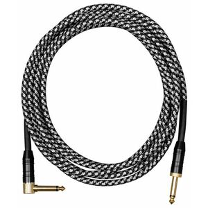 Cascha Professional Line Guitar Cable, Angled, Tweed Black, 9 m kép