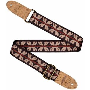 Cascha CUS-VC10 Ukulele Strap Vegan Cork Ethnic Red Stripes kép