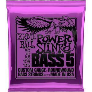 Ernie Ball 2821 Power Slinky Nickel Wound 5-String Electric Bass 50-13 kép