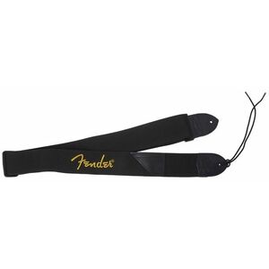 Fender 2" Black Poly Strap with Yellow Logo kép