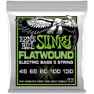 Ernie Ball 2816 Regular Slinky Cobalt Flatwound 5-String Electric Bass kép