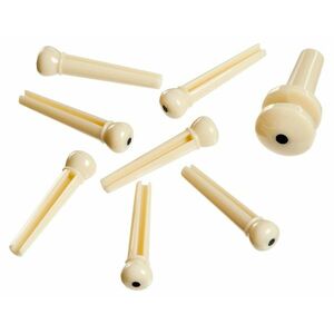 D'Addario Plastic Bridge Pins Ivory with Black Dot kép
