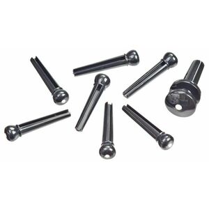 D'Addario Plastic Bridge Pins Ebony with Ivory Dot kép