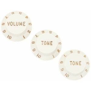 Fender Stratocaster Knobs, Parchment kép