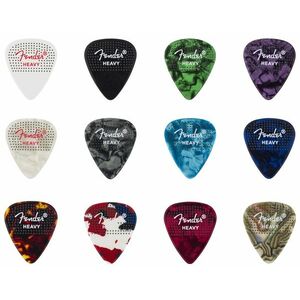 Fender 351 Dotted Celluloid Picks 12-Pack Heavy kép
