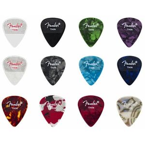 Fender 351 Dotted Celluloid Picks 12-Pack Thin kép