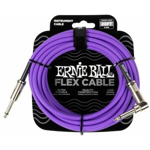 Ernie Ball Flex Instrument Cable Straight/Angle 20ft Purple kép