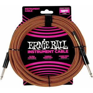 Ernie Ball Braided Instrument Cable Straight/Straight 18ft Pumpkin Pie kép