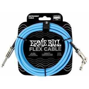 Ernie Ball Flex Instrument Cable Straight/Angle 10ft Blue kép