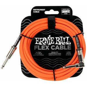 Ernie Ball Flex Instrument Cable Straight/Angle 20ft Orange kép