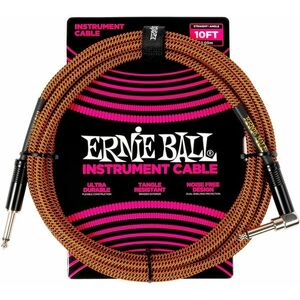 Ernie Ball Braided Instrument Cable Straight/Angle 10ft Pumpkin Pie kép