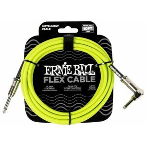 Ernie Ball Flex Instrument Cable Straight/Angle 10ft Green kép