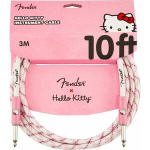 Fender Hello Kitty White/Pink Woven Cable 10' kép