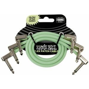 Ernie Ball Flex Patch Cable 12in - Glow in Dark - 3 Pack kép