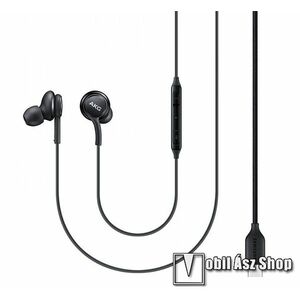 SAMSUNG AKG SZTEREO HEADSET / James bond - Type-C, felvevő gomb, hangerőszabályzó gomb, beépített mikrofon, 2 pár fülgumi, DAC chip - FEKETE - EO-IC100BBE - GYÁRI kép