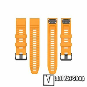 Okosóra szíj, Szilikon, 124+91mm hosszú, 26mm, QUICKFIT, Narancs, Garmin D2 Mach 1 Pro 51mm, Enduro 3, fenix 8 51mm, Descent Mk3i 51mm, fenix 7X, 7X Pro, 6X, 6X Pro, tactix 7 kép