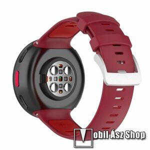 Okosóra szíj - szilikon, 140mm + 91mm hosszú - SÖTÉT PIROS / VILÁGOS PIROS - Polar Vantage V2 kép