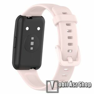 Okosóra szíj - szilikon - RÓZSASZÍN - 124+91mm hosszú, 160-220mm csuklóméretig ajánlott - HUAWEI Band 7 kép