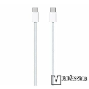 APPLE adatátvitel adatkábel / USB töltő - Type-C / Type-C csatlakozás, 1m hosszú, szövettel bevont - FEHÉR - MQKJ3ZM/A - GYÁRI kép