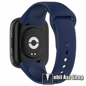 Okosóra szíj - szilikon - 123mm + 99mm hosszú - SÖTÉTKÉK - Xiaomi Redmi Watch 3 Lite / Watch 3 Active kép