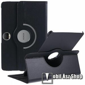 Notesz tok / mappa tok - FEKETE - gumis záródás, asztali tartó funkcióval, 360°-ban elforgatható, műanyag belső - HUAWEI Honor Pad 9 kép