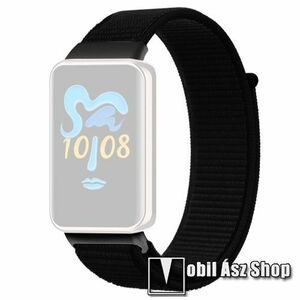 Honor Band 9, Okosóra szíj, Szövet, Légáteresztő, Tépőzáras, 220mm hosszú, Fekete kép