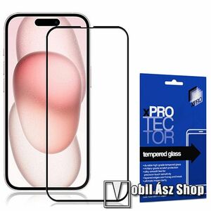 Apple iPhone 15 Plus, Xpro előlap védő karcálló edzett üveg, 9H, 0.33mm, A teljes felületén tapad, A teljes kijelzőt védi, Fekete kép
