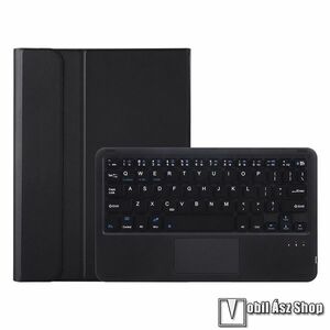 Honor Pad X8a, Tablet tok, Notesz, Asztali tartó, Oldalra nyíló, Mágneses, Gumis ceruzatartó, Touchpad, Kivehető bluetooth billentyűzet ANGOL KIOSZTÁSÚ, Szilikon belső, Fekete kép